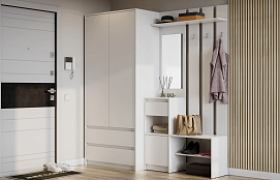 Прихожая Айден ЛДПН белый/ЛДПН серый Прихожая Айден ЛДПН белый/ЛДПН серый